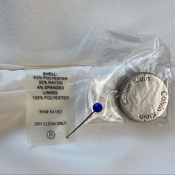 NWT Calvin Klein Two Button Ivory Lux Blazer - Picture 5 of 7